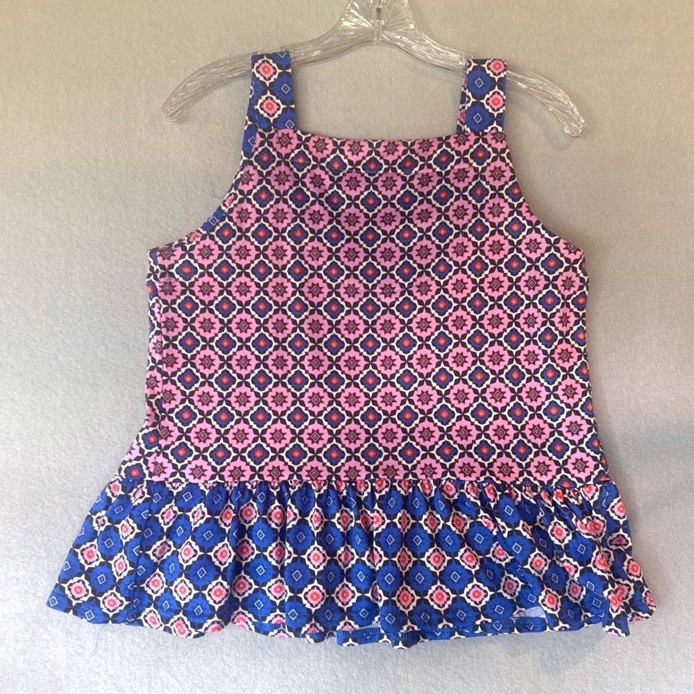 Cuddl Duds Womens Pajama Set XS Pink Blue Peplum Tank Shorts 2pc Loungewear - Picture 7 of 8